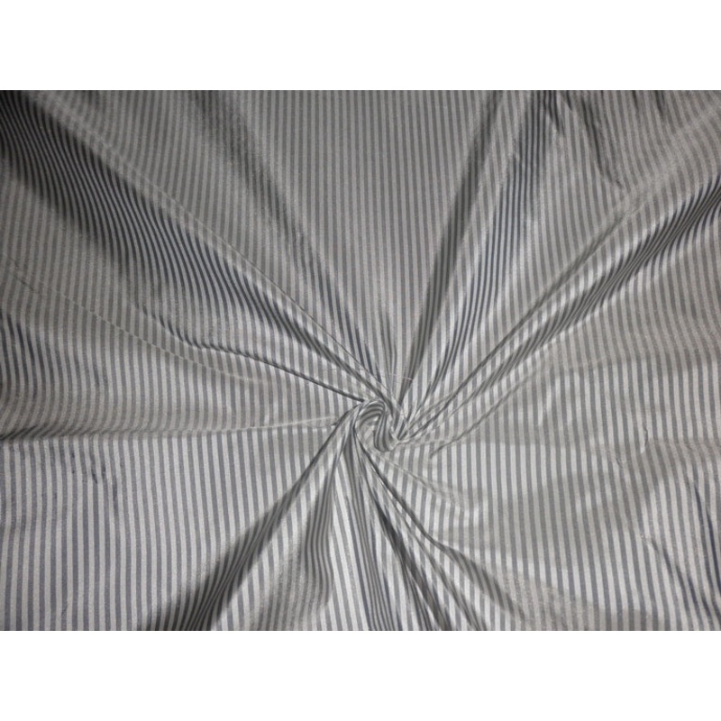 Taffeta pin vertical stripe -off white grey 54" wide