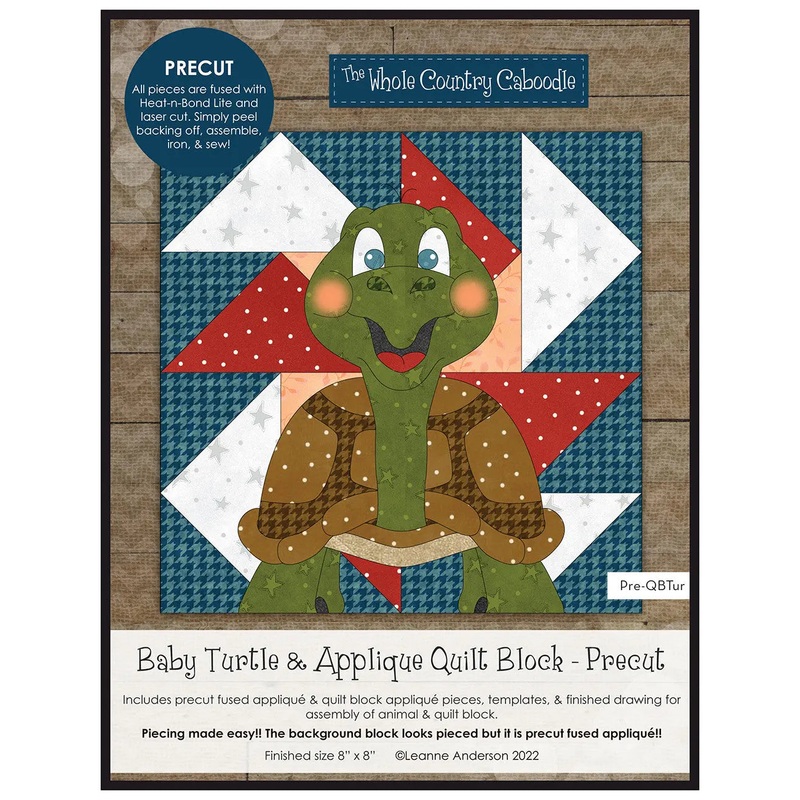 Baby Turtle & Applique Quilt Block Precut Fused Applique Pack