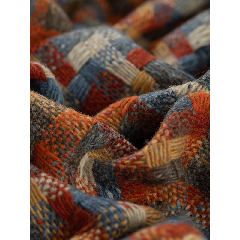 Chunky Donegal Basket Weave Irish Wool - Rustic Fall Check