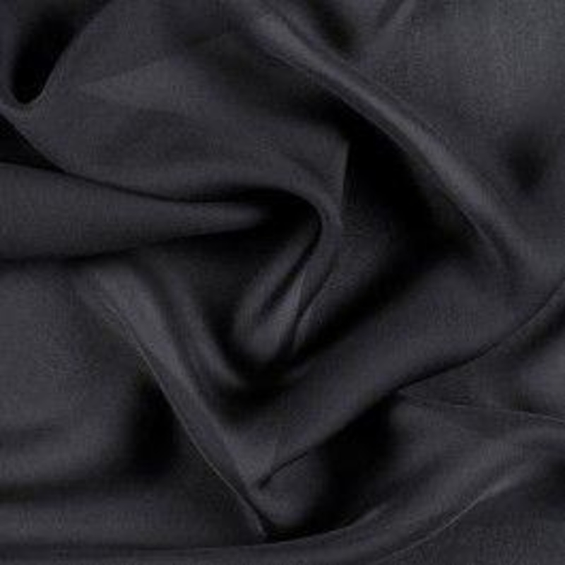 SILK DOUBLE GEORGETTE FABRIC 44" WIDE~BLACK COLOR