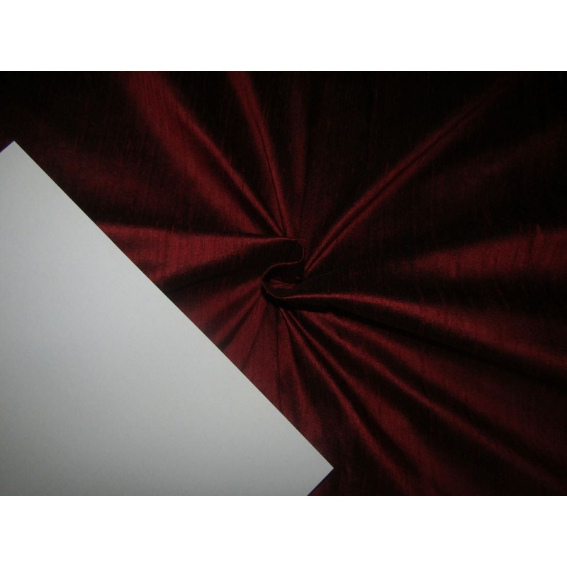 100% PURE SILK DUPIONI FABRIC Red x Black 54" WITH SLUBS
