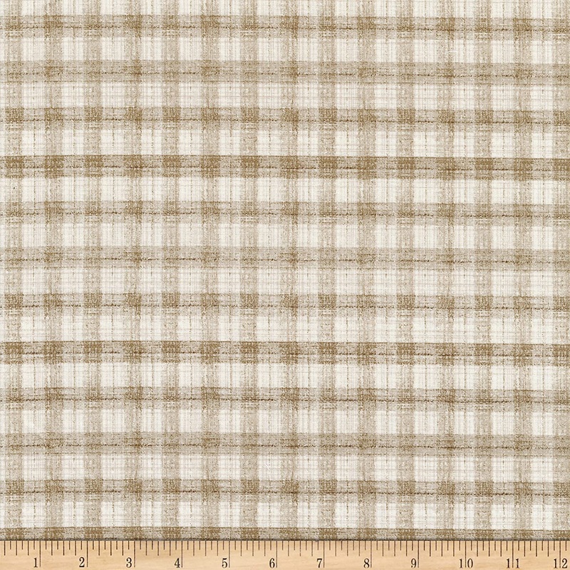 Blessings of Home Monotone Checks Tan Cream Henry Glass Cotton Fabric
