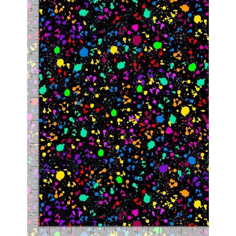 Rainbow Cats Paint Splatter Prismatic Nick Gustafson Timeless Treasures Cotton Fabric