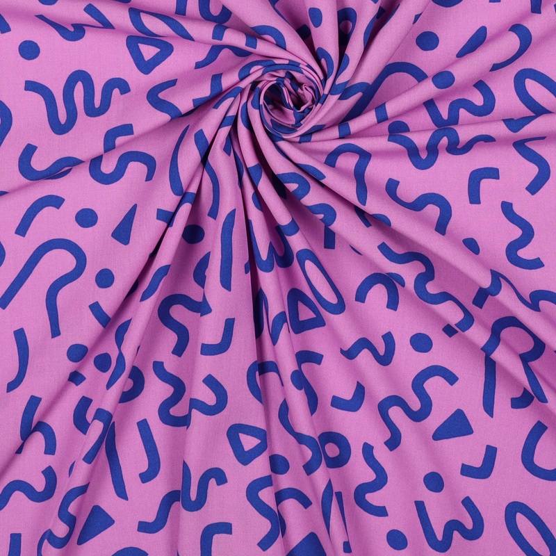 REMNANT 0.42 Metre - Boho Geo Purple Viscose with LENZING ECOVERO fibres