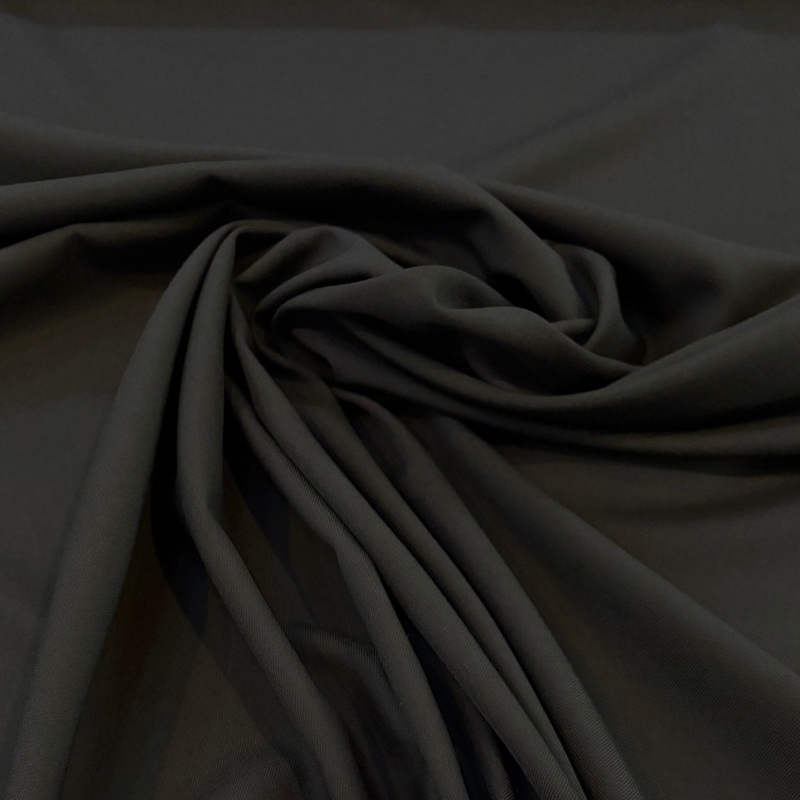 Wool Twill Suiting Fabric - Black