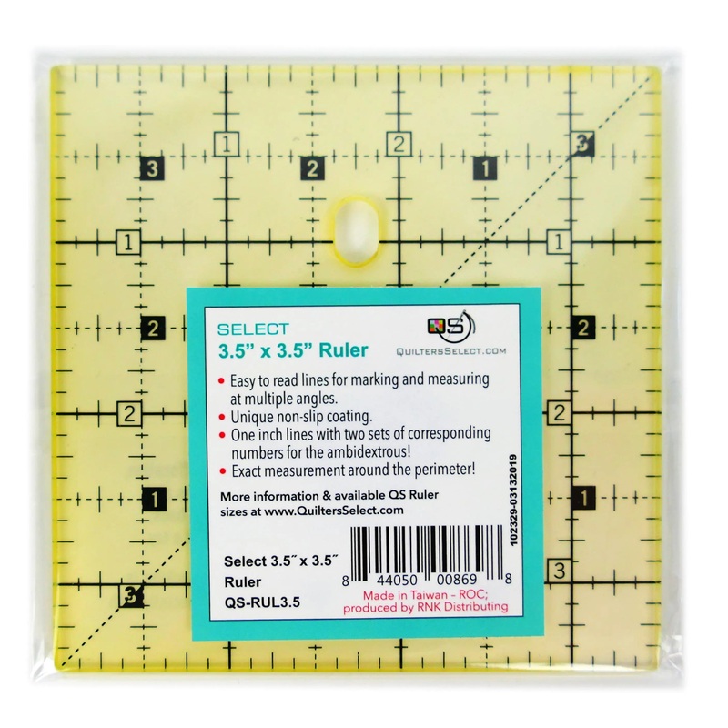 Quilters Select Non-Slip Ruler 3.5"x 3.5"