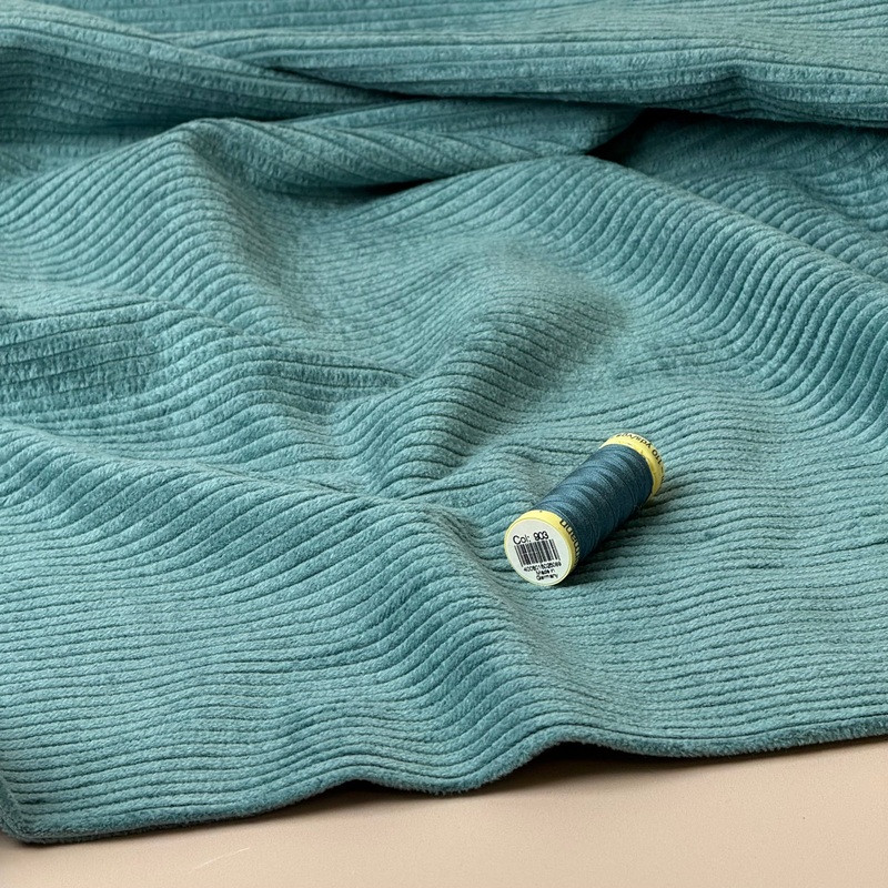 REMNANT 0.93 Metre - Pure Cotton Washed Corduroy 4.5W in Storm Blue
