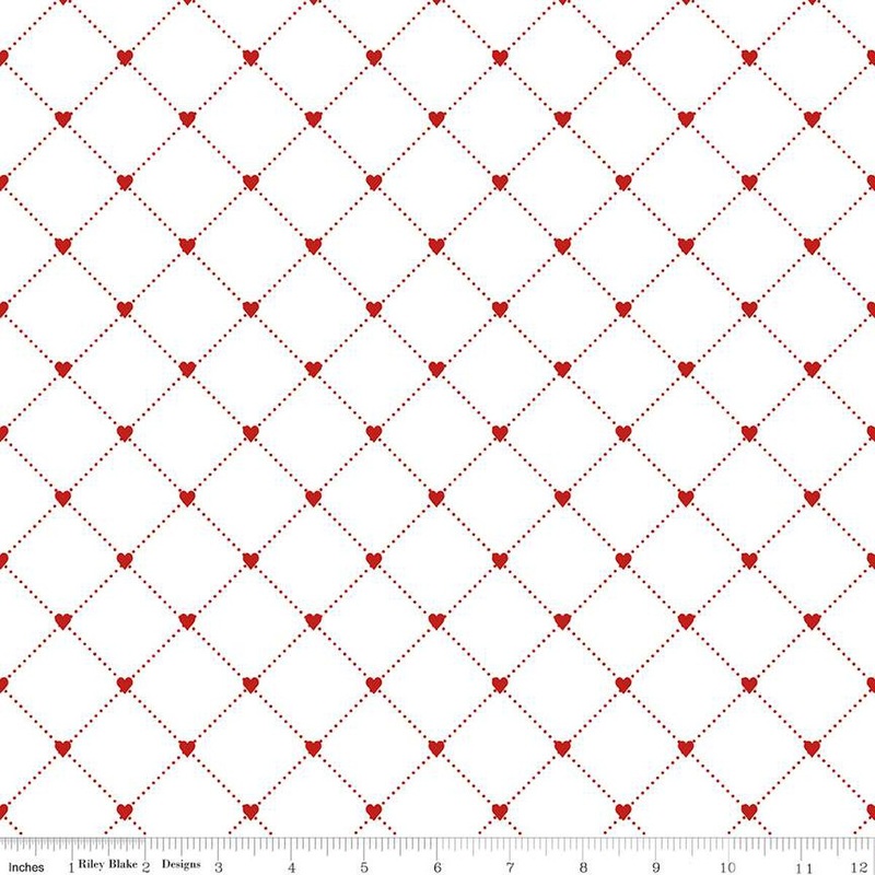 Take Heart Cross White J. Wecker Frisch Riley Blake Designs Cotton Fabric
