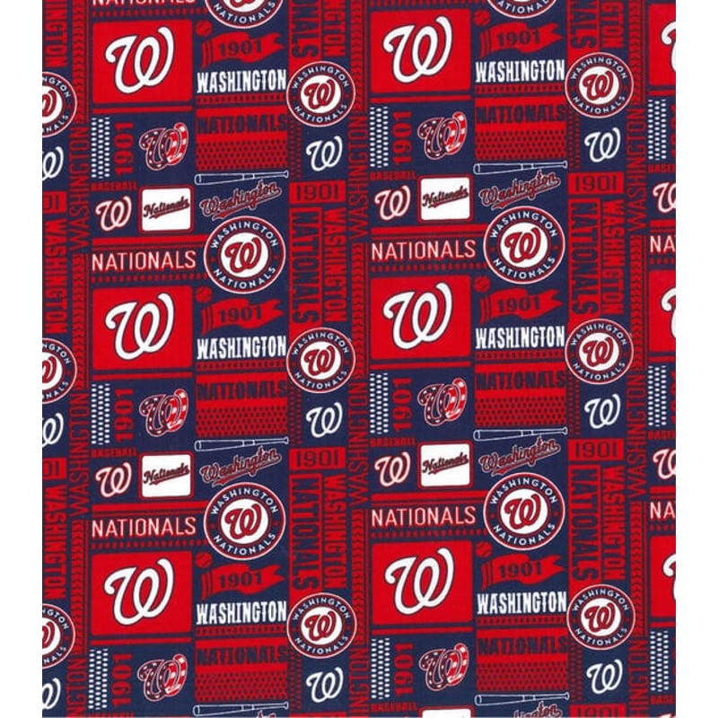Washington Nationals MLB Baseball Block Patch Fabric Traditions Cotton Fabric MLB-60313B