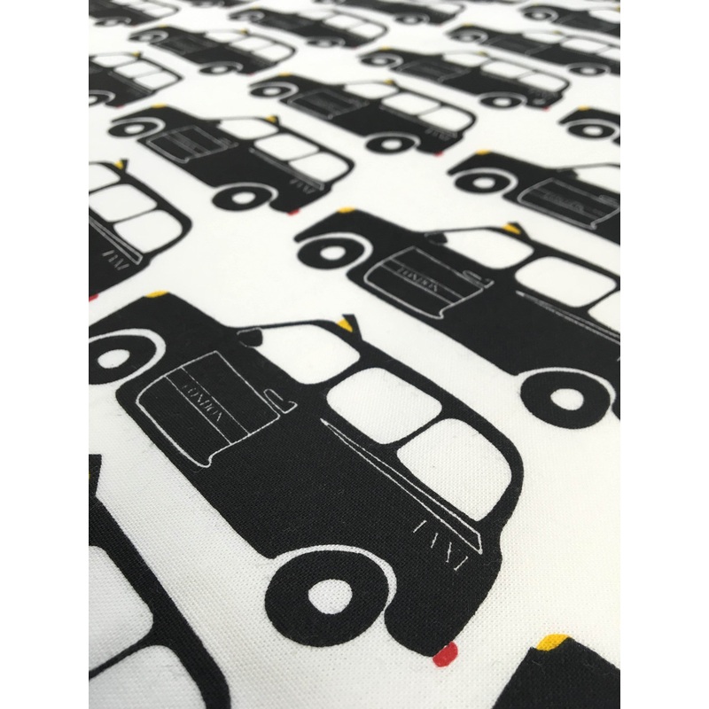 100% Cotton Curtain Fabric - Black Cabs