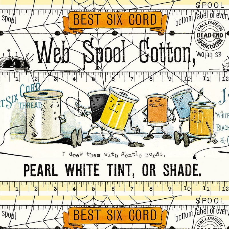 Scary Scraps by J. Wecker Frisch : Scary Spools Border Stripe White CD17602-WHITE