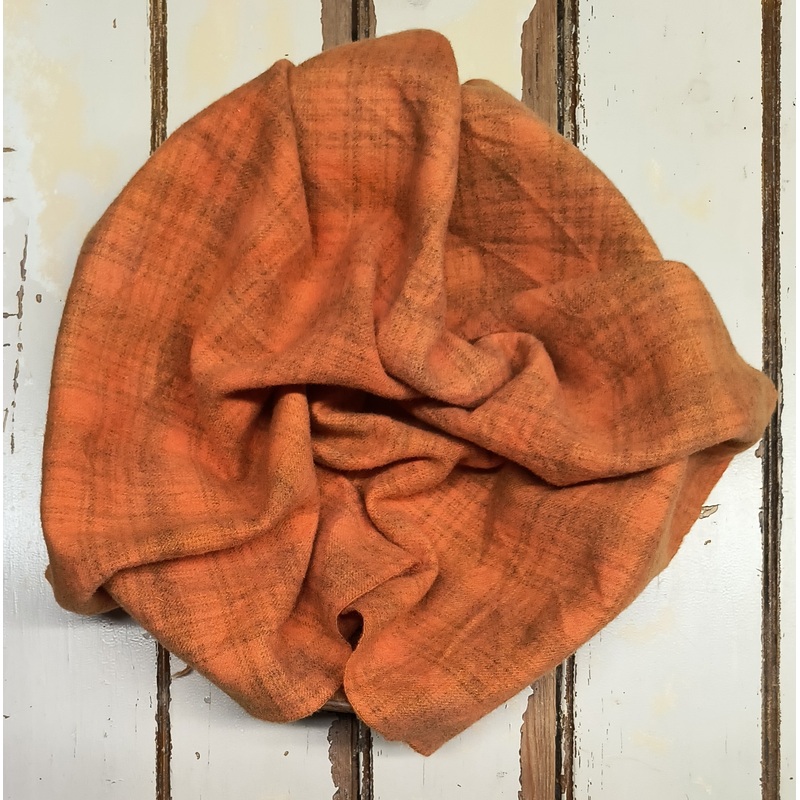 ORANGE Hand Dyed Plaid Wool (Light)