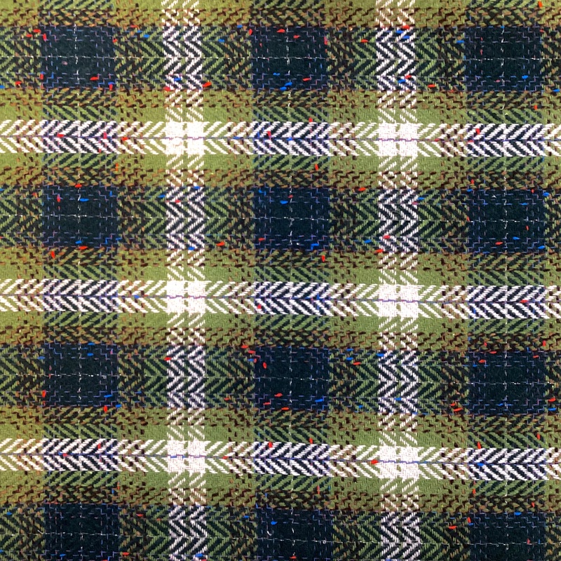 Wool Tweed Green-Blue Plaid