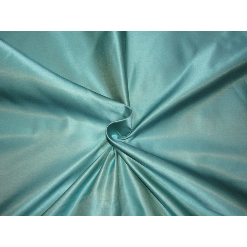 40 MOMME SILK DUCHESS SATIN FABRIC IRIDESCENT blue x green color 54" wide