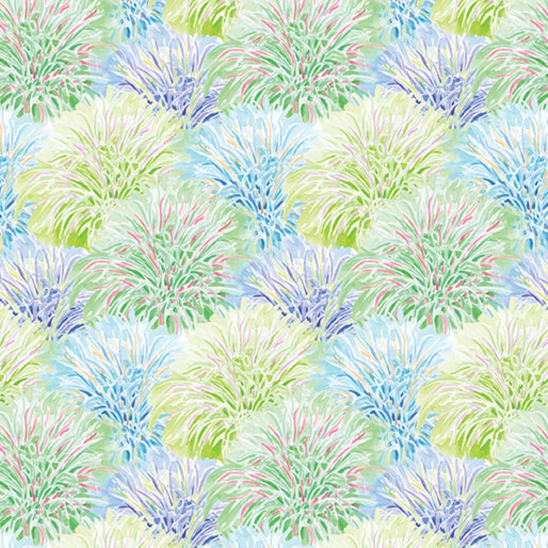 A Painted Garden Ornamental Grass Green Multi Lorraine Turner Benartex Cotton Fabric