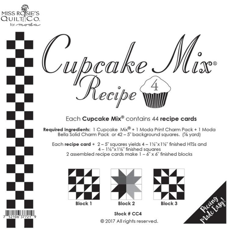 Cupcake Mix Recipe #4 44 Recipe Cards Miss Rosie's Quilt Co. Moda MD-CC4