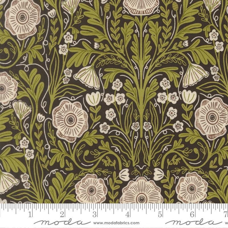 The Henhouse Poppy Florals Iron Black Gingiber Moda Cotton Fabric MD-48432-20