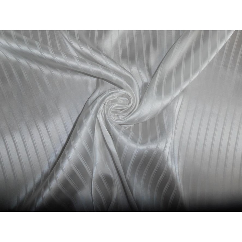 silk crepe JACQUARD stripe - off white 44" wide dyeable Off white
