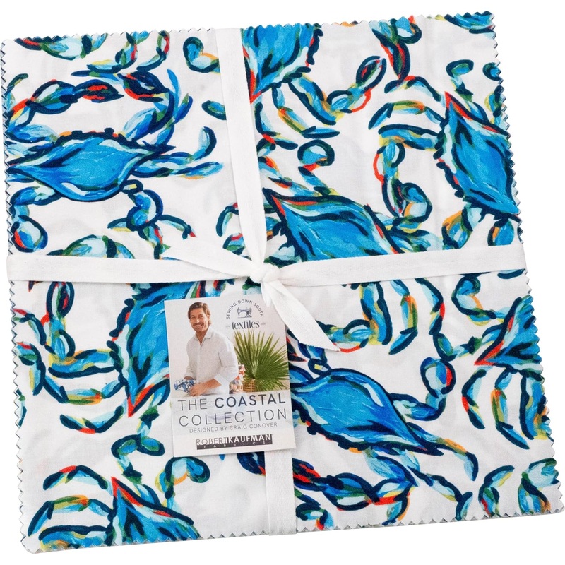 The Coastal Collection 10" Squares 42 pcs designed by Craig Conover for Robert Kaufman 100% Cotton Quilting Fabric RK-TEN-1458-42