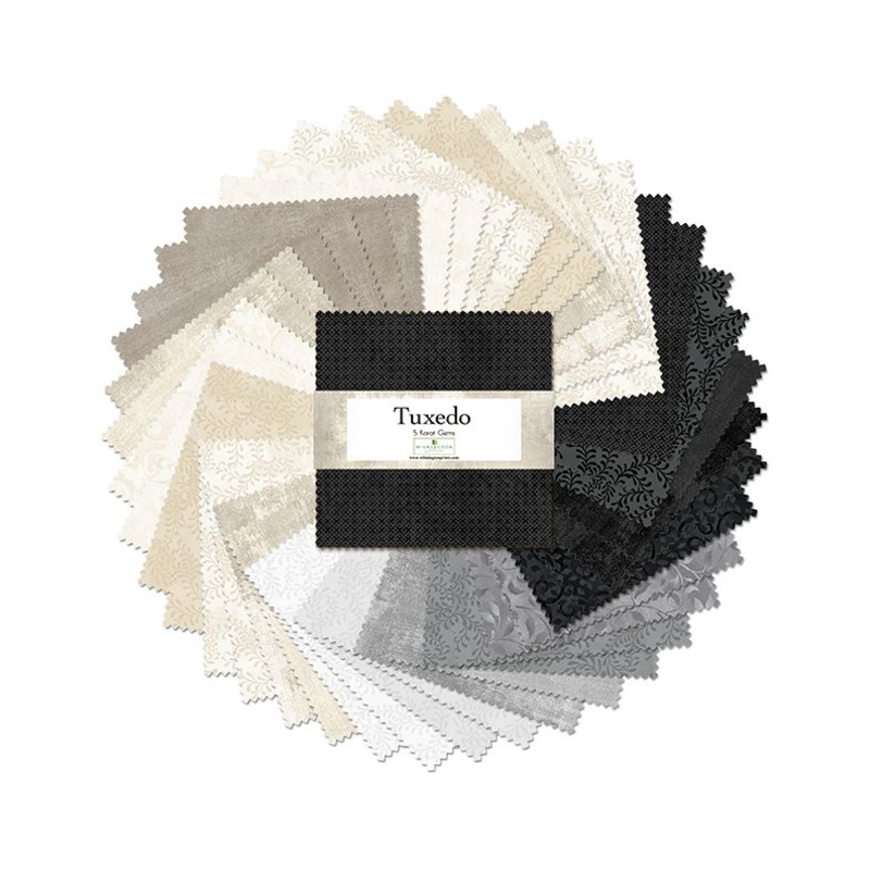 Tuxedo 5" Squares Karat Gems Wilmington Prints Cotton Fabric WP-507-133-507