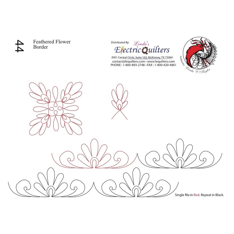 044 Feathered Flower Border Pantograph by Linda V. Taylor
