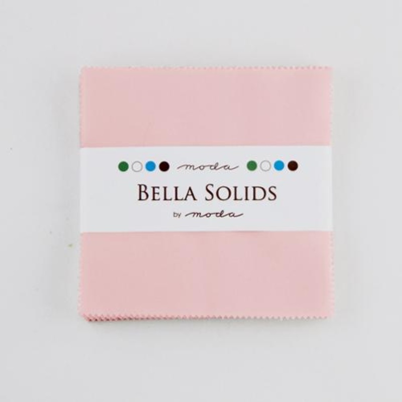 Bella Solids Sisters Pink 5" Squares Charm Pack Moda Cotton Fabric MD-9900PP-145