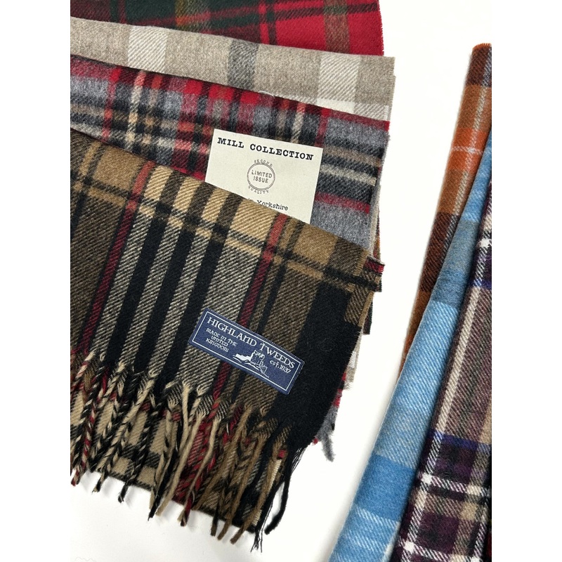 Lucky Dip - Merino Wool Fringed Scarf - Check