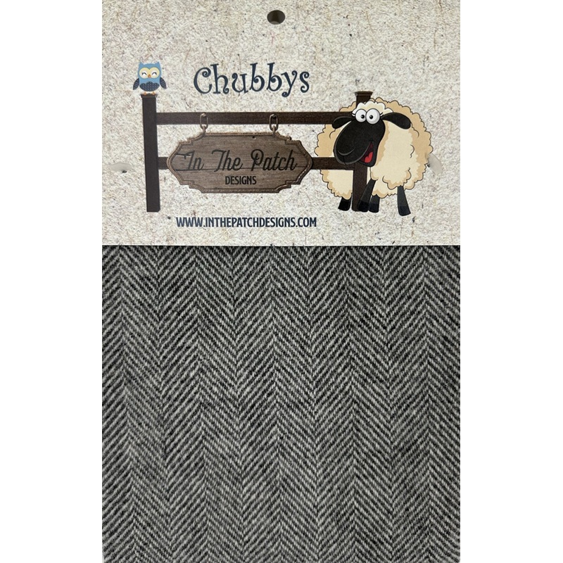 Wool Chubbys 16in Felted Square Grey Herringbone # WCH5115- Special Order