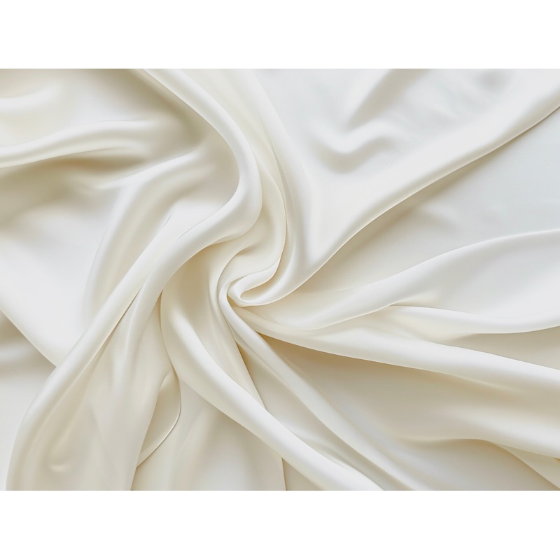 Bone White SILK CHARMEUSE fabric by the yard - 17 Momme weight