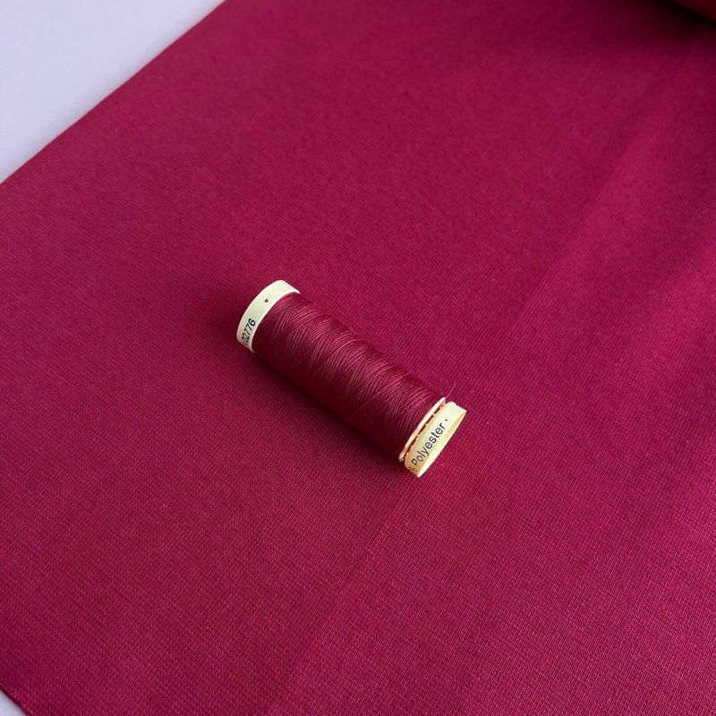 REMNANT 0.50 metre - Bordeaux Organic Tubular Cuff Ribbing