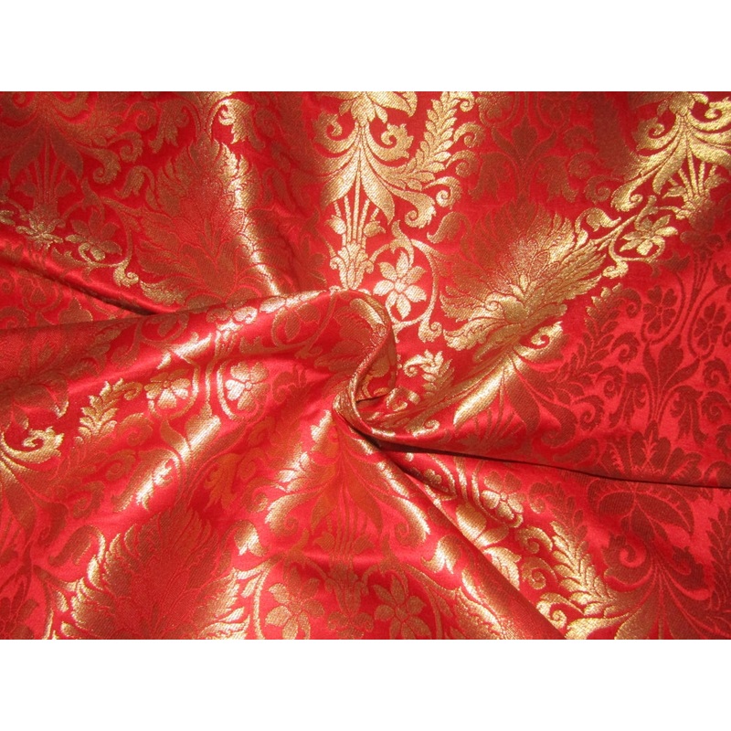 Silk Brocade metallic gold jacquard fabric 44" wide available in three colors BRO811