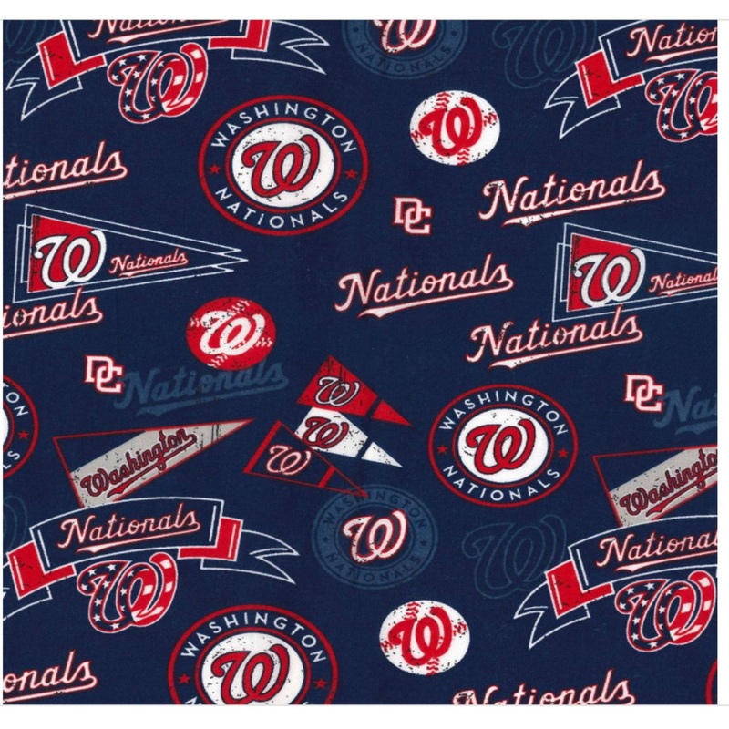 Washington Nationals MLB Baseball Vintage Fabric Traditions Cotton Fabric MLB-60106B