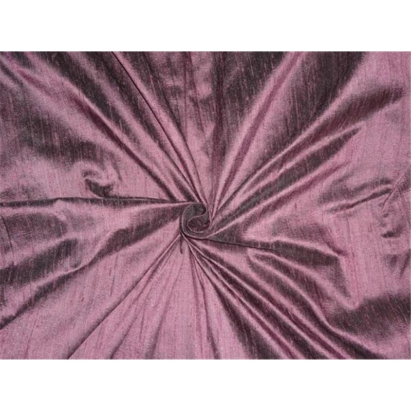 100% PURE SILK DUPIONI FABRIC AUBERGINE X BLACK colour 54" width WITH SLUBS