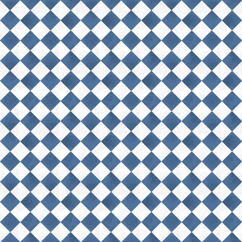 A Place To Call Home Check Blue White Grace Violet Henry Glass Cotton Fabric HG-1428-70