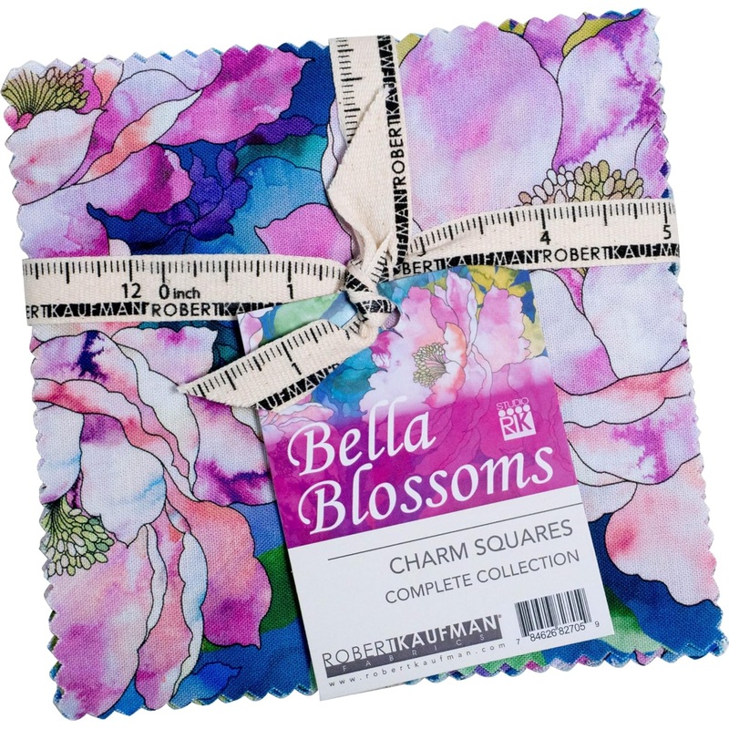 Bella Blossoms 5'' Squares 42pcs designed by RK Studios for Robert Kaufman 100% Cotton Quilting Fabric RK-CHS-1298-42