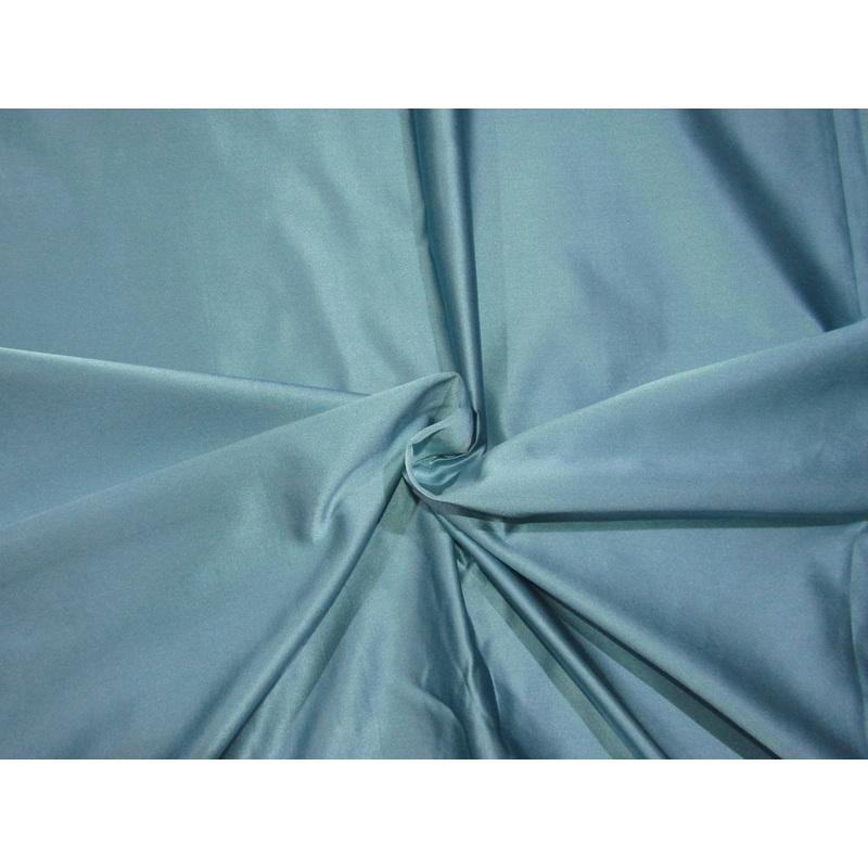 42 momme 100% silk duchess satin fabric TURQUOISE BLUE reversible cloudy blue 54" by the yard
