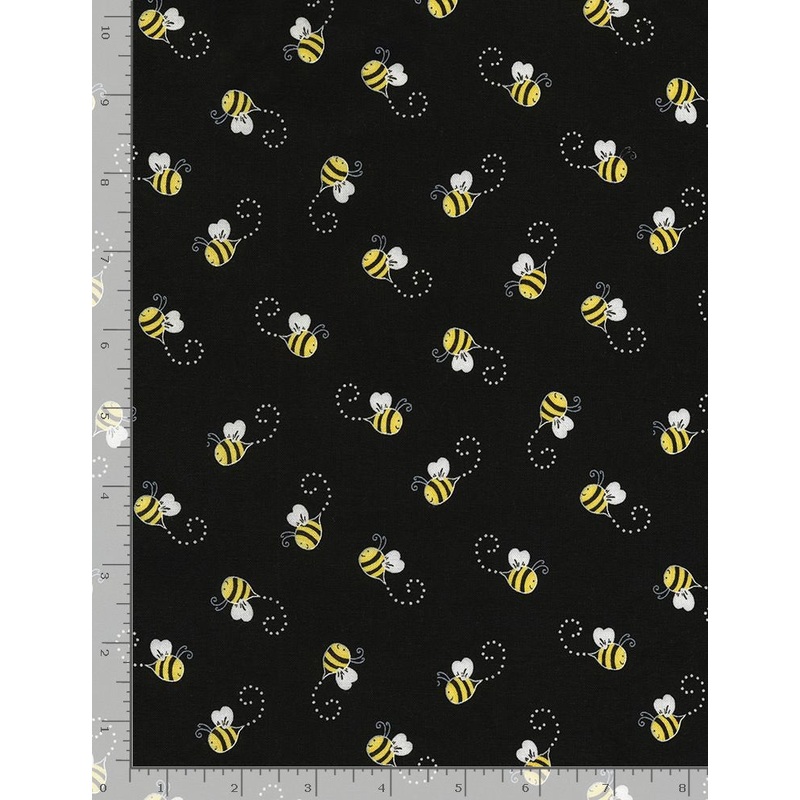 Bees You are my Sunshine Gail Cadden Timeless Treasures Cotton Fabric TT-GAIL-CD5496-Black