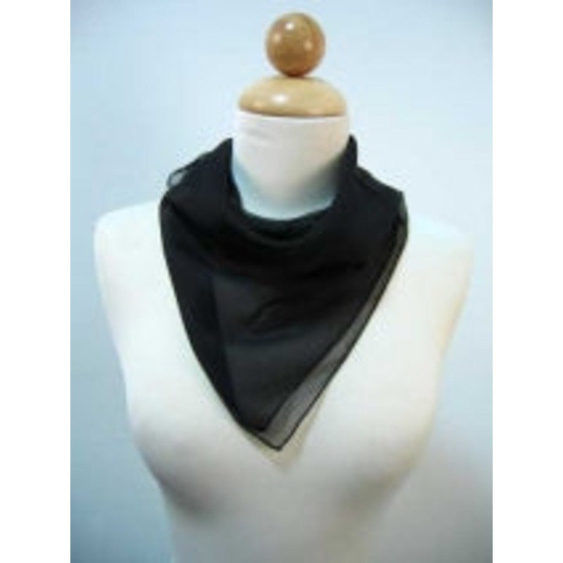 Black Silk satin square scarf 42 x 42"