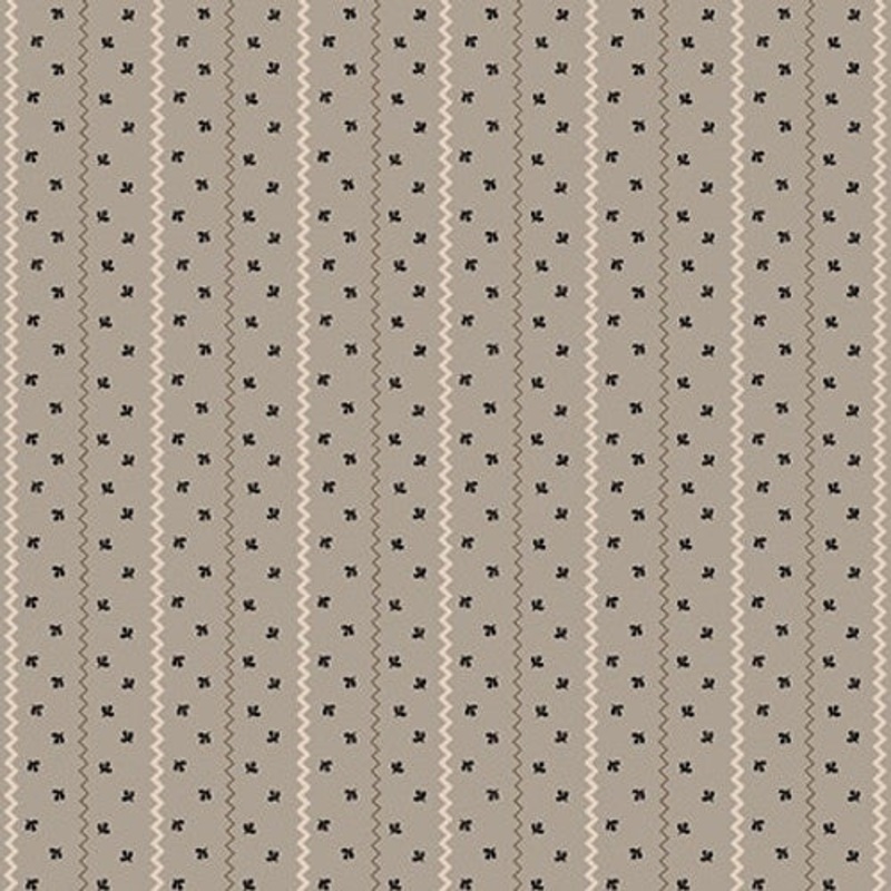 Quiet Grace Sprigged Stripe Gray Kim Diehl Henry Glass Cotton Fabric HG-933-90