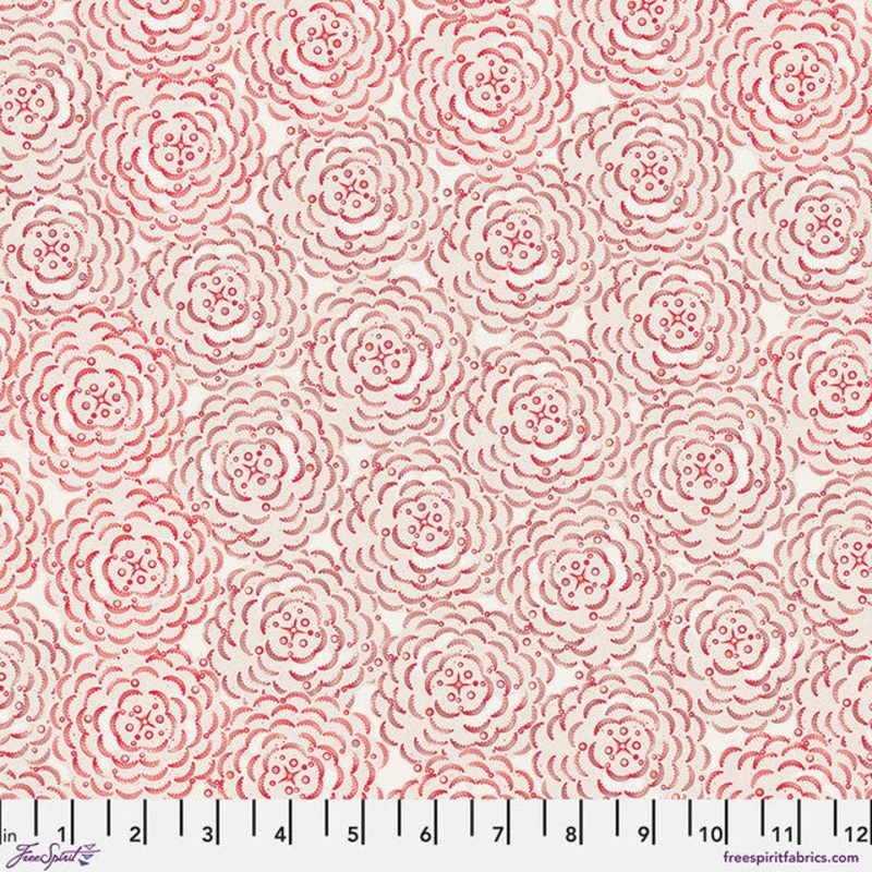 Peony Red Flourish And Bloom 44"/45" Cotton Fabric Per Yard