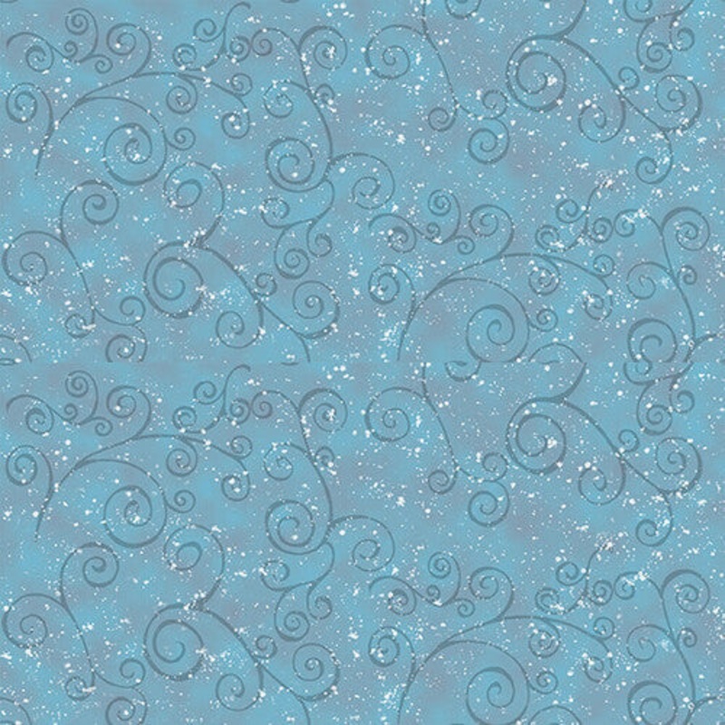Welcome Winter Swirling Snow Blue Barb Tourtillotte Henry Glass Cotton Fabric