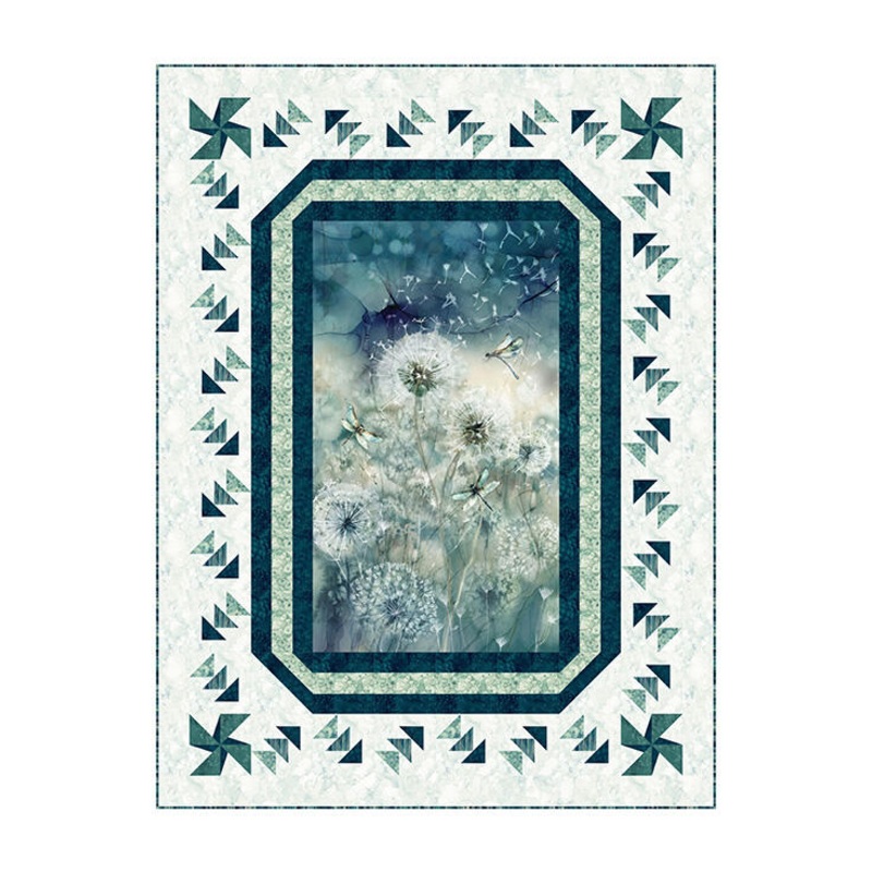 Whisper Gone to Seed Digital Quilt Top 54"x72" Dragonfly Design Studio Northcott Fabrics Cotton Fabric NC-DQ3618