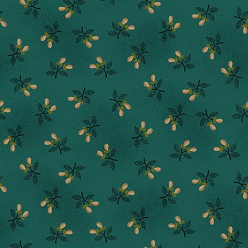 Scrap Basket Favorites Tossed Pears Teal Kim Diehl Henry Glass Cotton Fabric