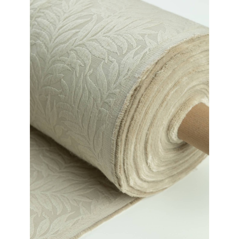 Silken Jacquard Curtaining - Sandstone Mountain Ash Trellis