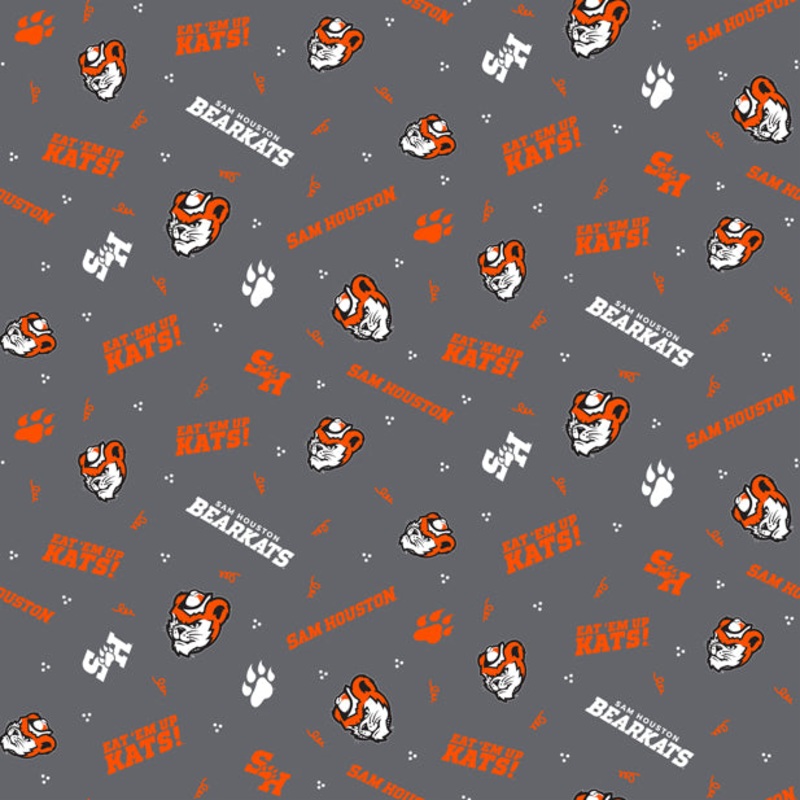 Sam Houston Bearkats NCAA College Tossed Logo Sykel Enterprises Cotton Fabric V-2025