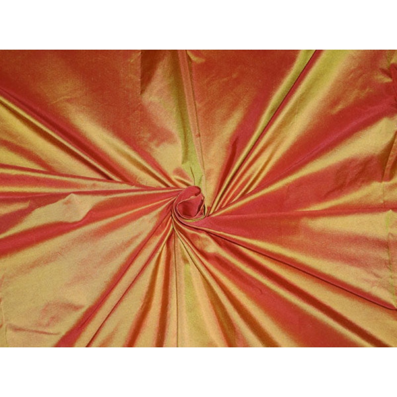 SILK TAFFETA FABRIC FIREFLY COLOR 54" wide