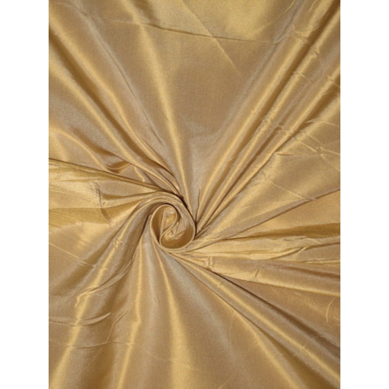 100% Pure SILK TAFFETA FABRIC Gold 54" width