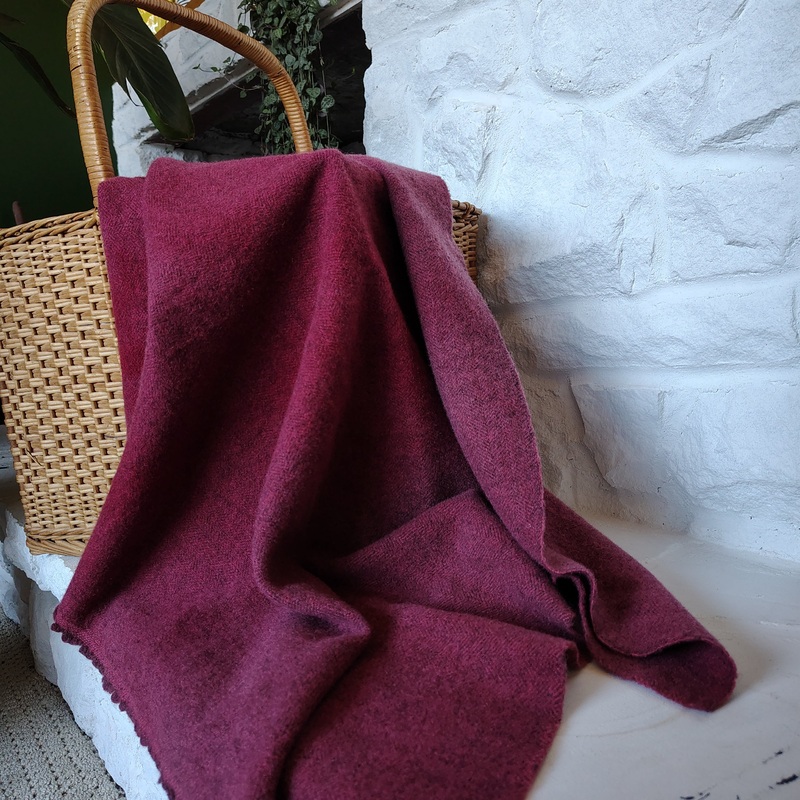 Chili Pepper Hand Dyed Herringbone Wool
