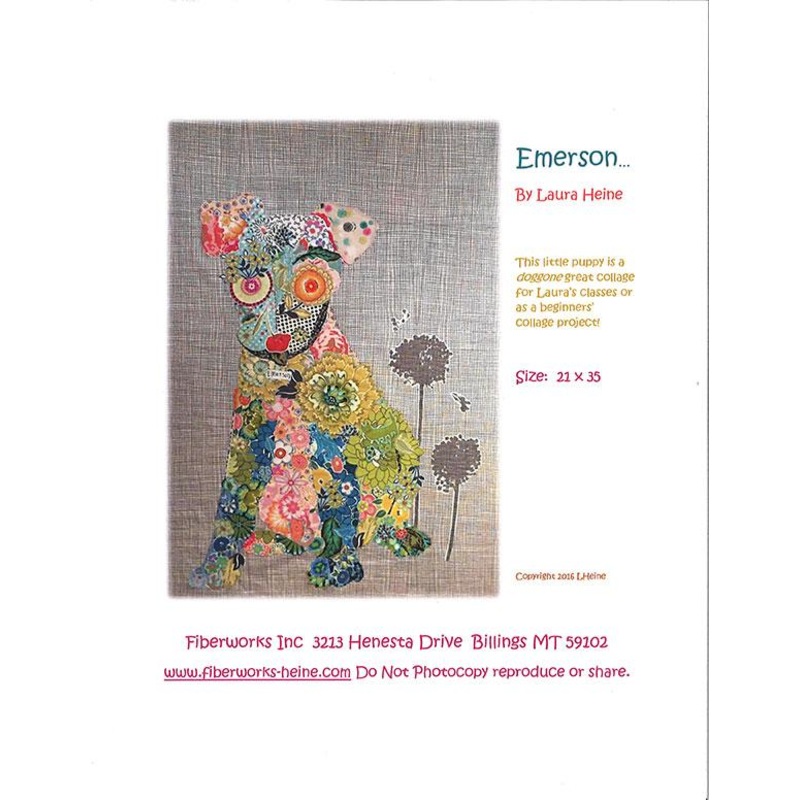 Emerson Puppy Collage Quilt Pattern Laura Heine Fiberworks LHFW-EM30