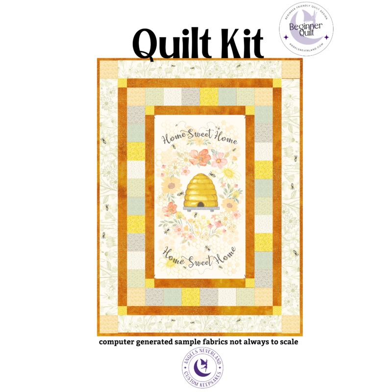 Home Sweet Home Floral Bee Hive DIY Panel Quilt with Picture This Pattern